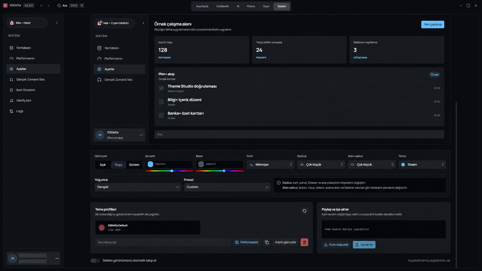 X9Delta Tema Stüdyosu'nda Sky tema profili